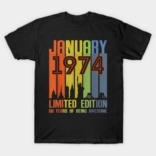 January 1974 50 Years Of Being Awesome Limited Edition T-Shirt